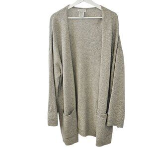 Oats Cashmere by Debra Hayburn 100% Cashmere Longline Open Front Cardigan Size M